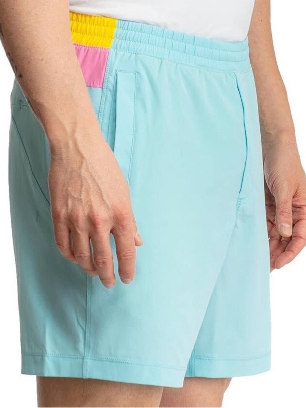 Birddogs Blue Yellow Pink Shorts Men’s Athletic Built in Shorts
